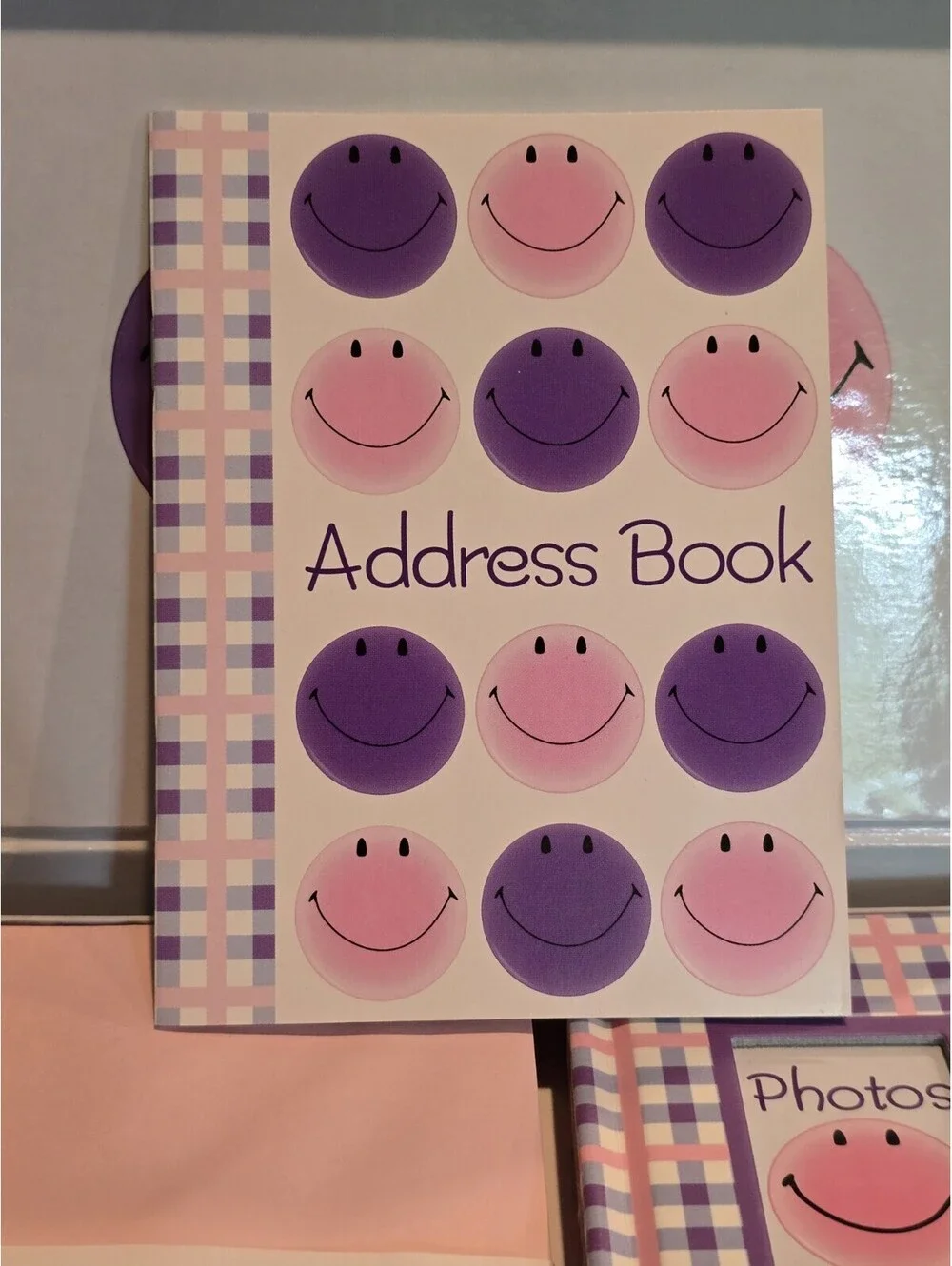 Vintage 1999 Y2K Best Friends Pink Purple Smiley Face Boxed Stationary Set NOS